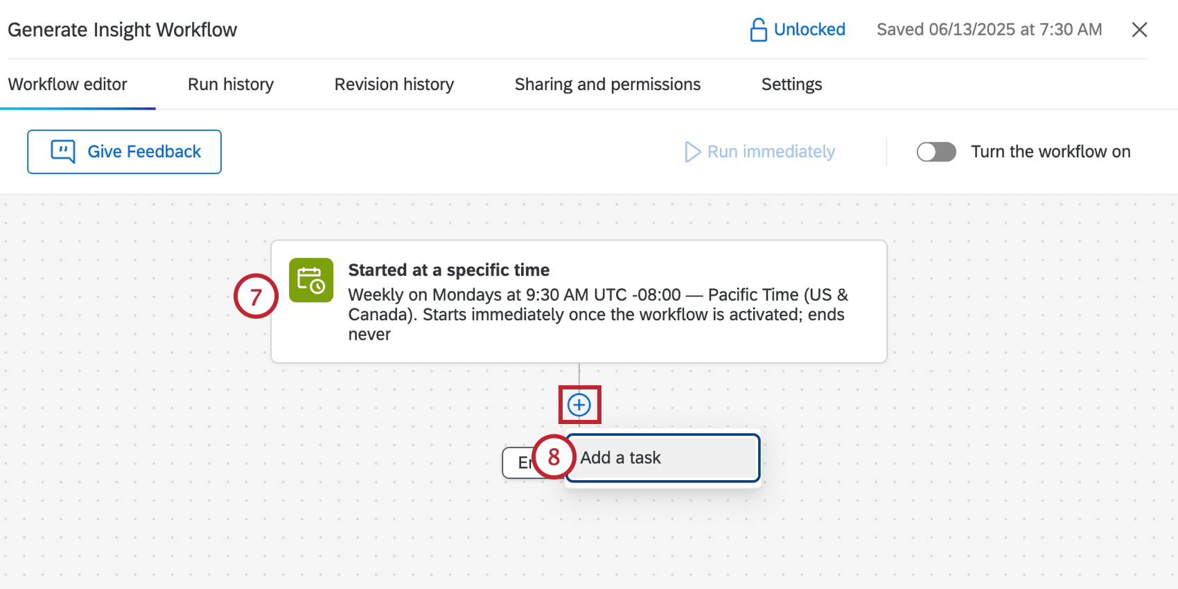 definir o cronograma e adicionar uma tarefa