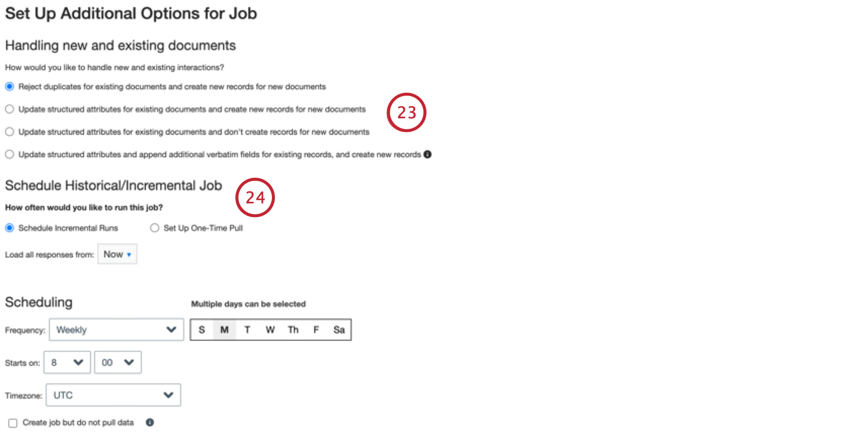 Configurar opciones de trabajo adicionales