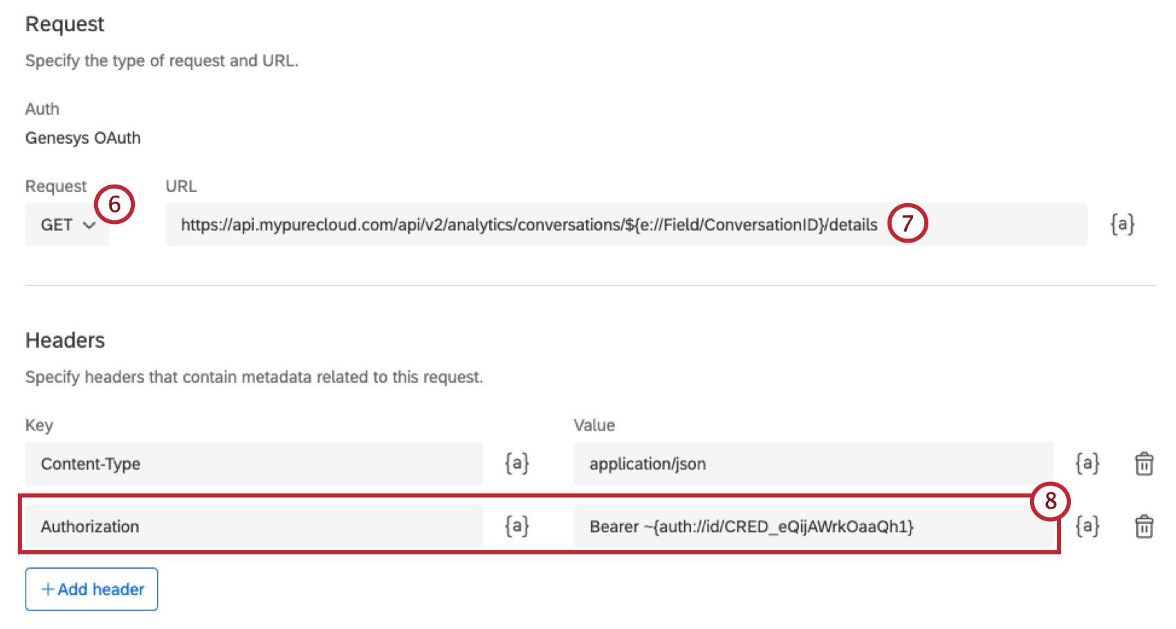 Configurar el tipo de solicitud y los encabezados