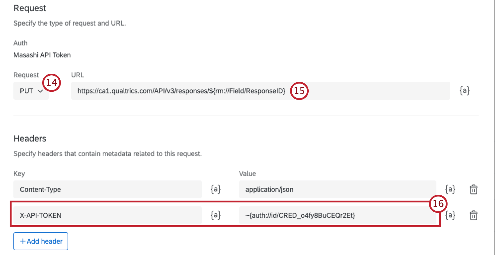 tipo de solicitação e cabeçalhos ao configurar tarefa