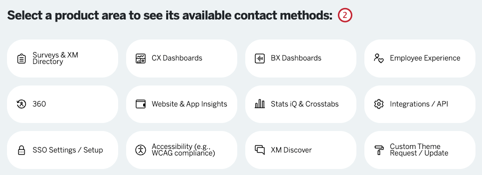 aree di prodotto disponibili