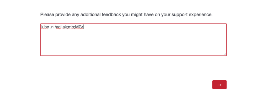 Gibberish entered into a text entry question