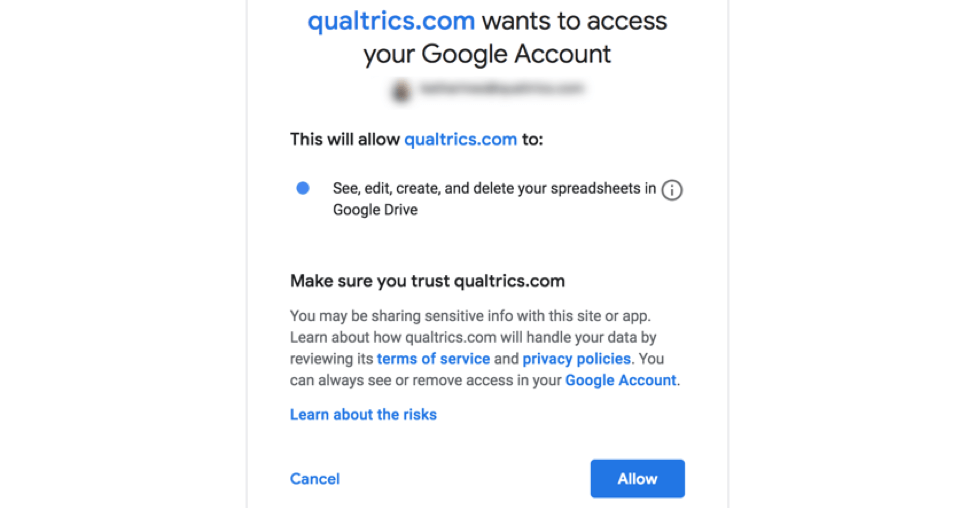 Allow button in blue on the bottom-right