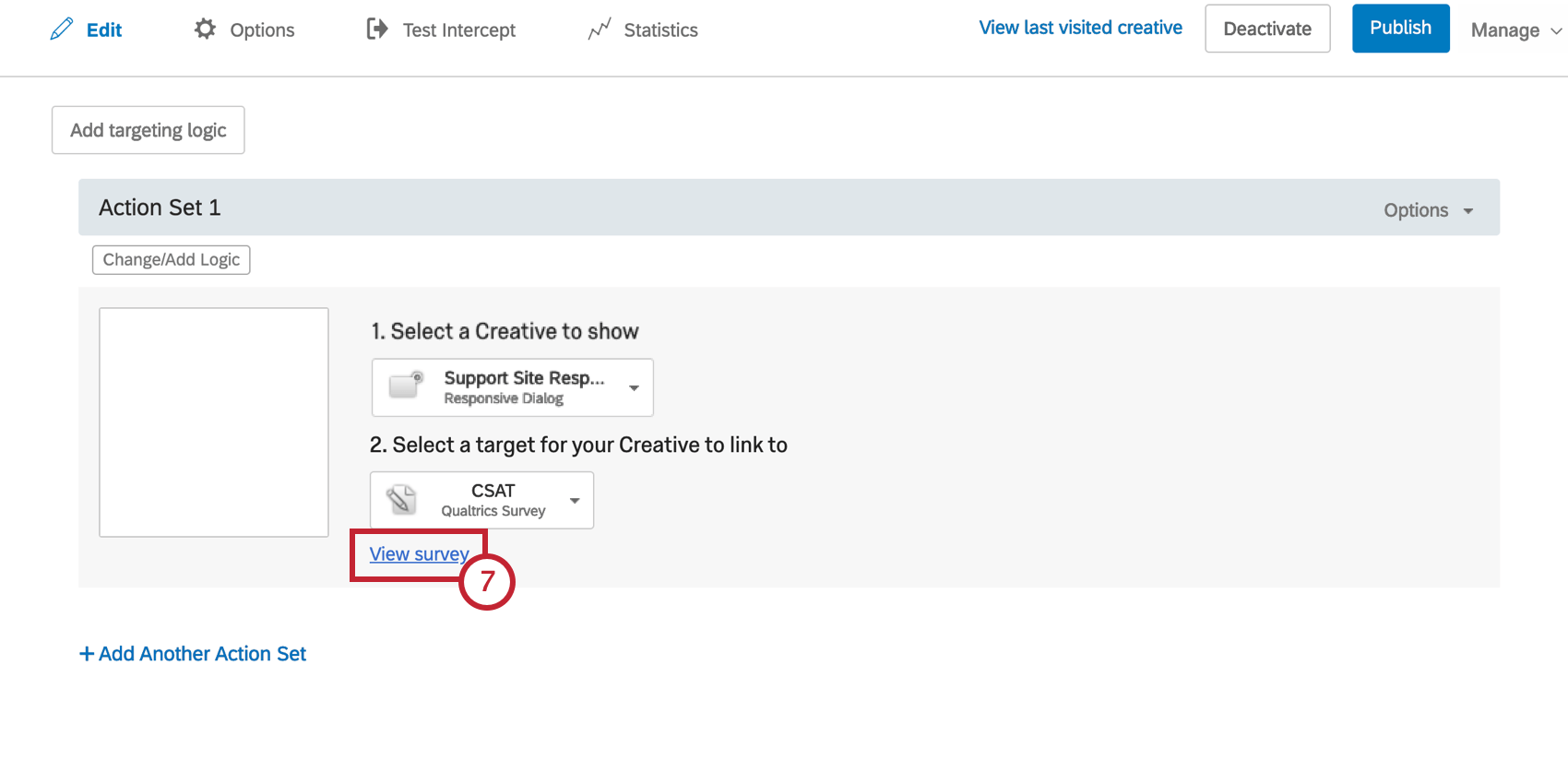 インターセプトのアンケート調査を見る