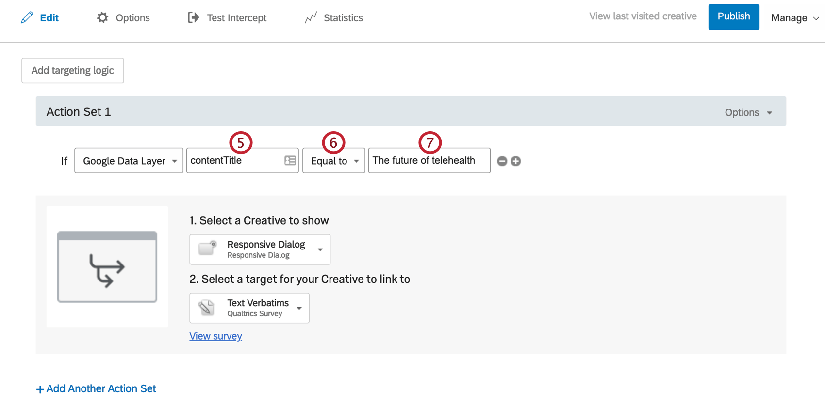 Eingabe in der Google-Analytics-Datenschicht-Variablenlogik für die Ziellogik
