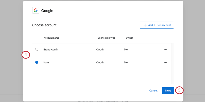nuova finestra in cui è possibile accedere a un account google places