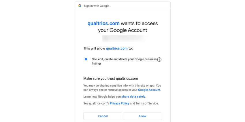 autoriser Qualtrics