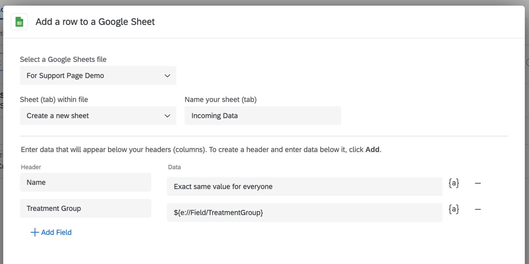 Image of a google sheet task filled out as described
