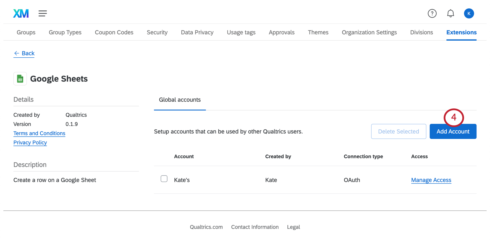 clicking add account