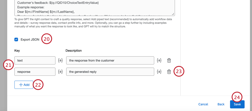 enabling json format
