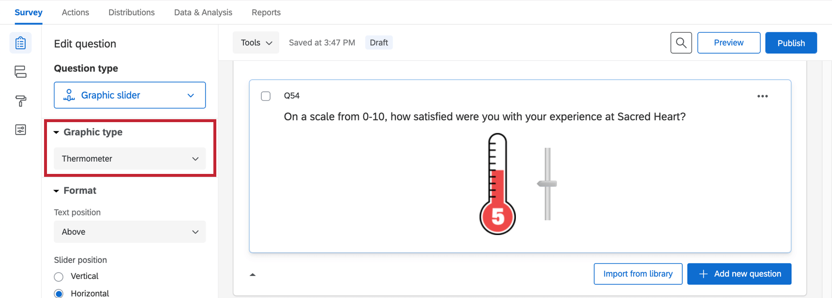 Ein Thermometer Grafik-Schieber
