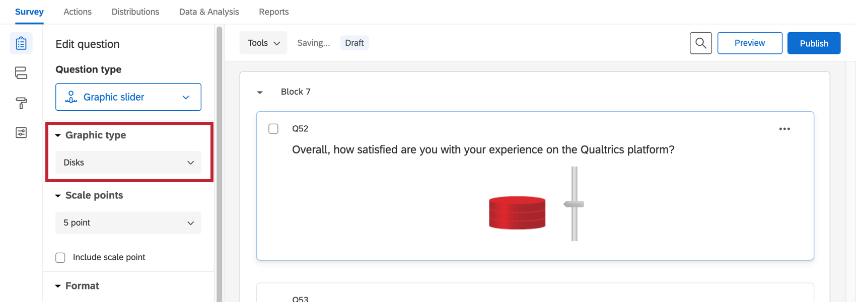 A disks graphic slider