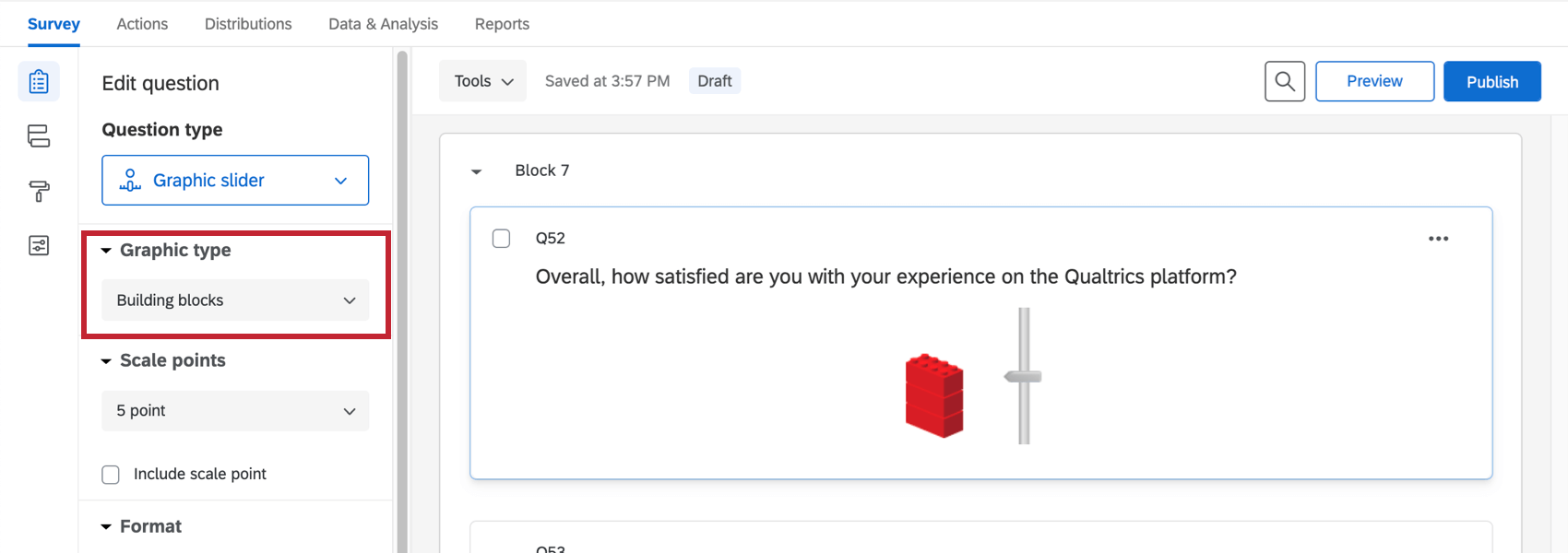 A building blocks graphic slider