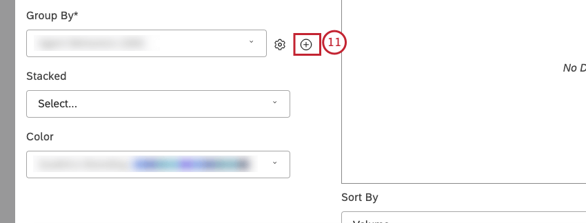 Você pode adicionar um agrupamento secundário clicando no ícone de adição (+).