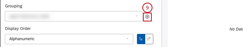 Après avoir sélectionné une option de regroupement, cliquez sur licône en forme de roue dentée située à côté pour configurer le sous-ensemble de données à inclure dans ce regroupement pour le rapport.