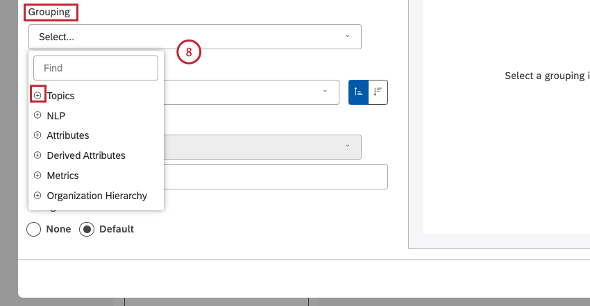 Wählen Sie die Option aus, nach der Sie Daten für Ihren Bericht gruppieren möchten.