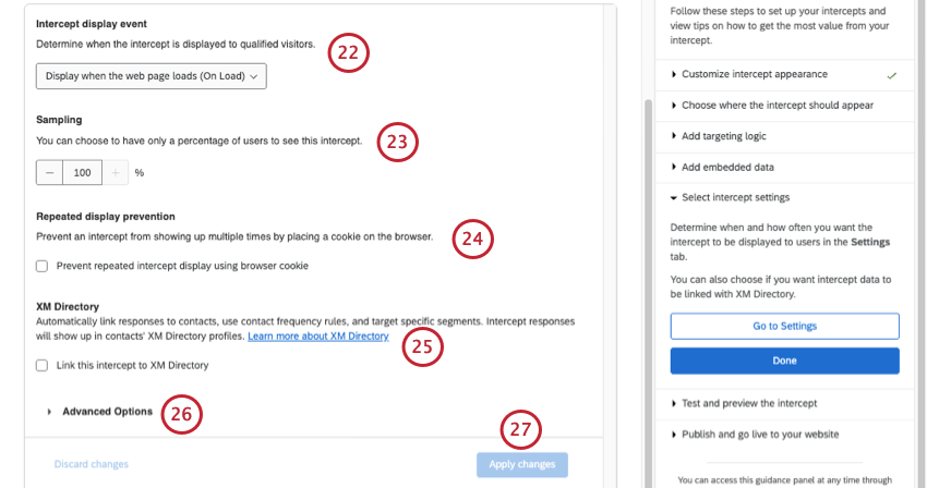 settings described in steps are shown