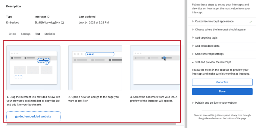 etapas bookmarklet destacadas. no próprio produto, também há capturas de tela úteis
