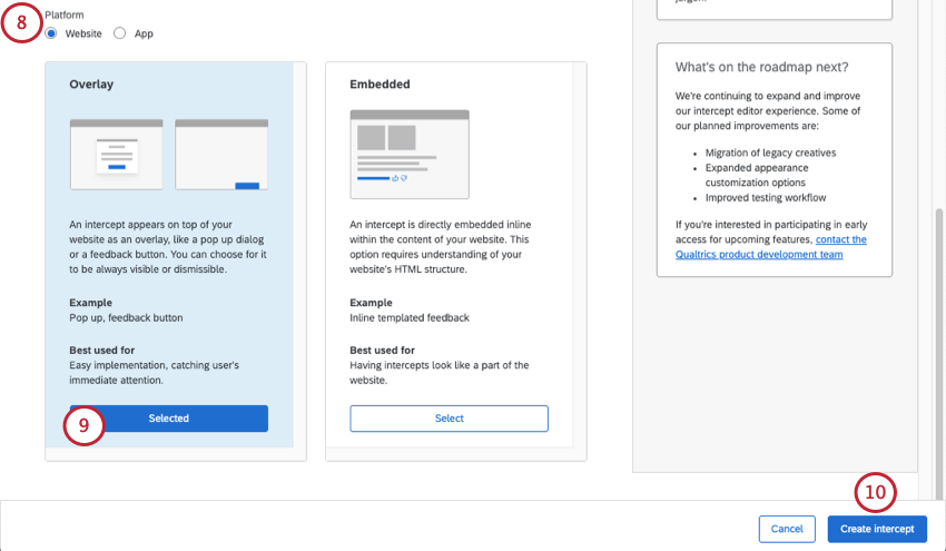 selecting platform and visual type