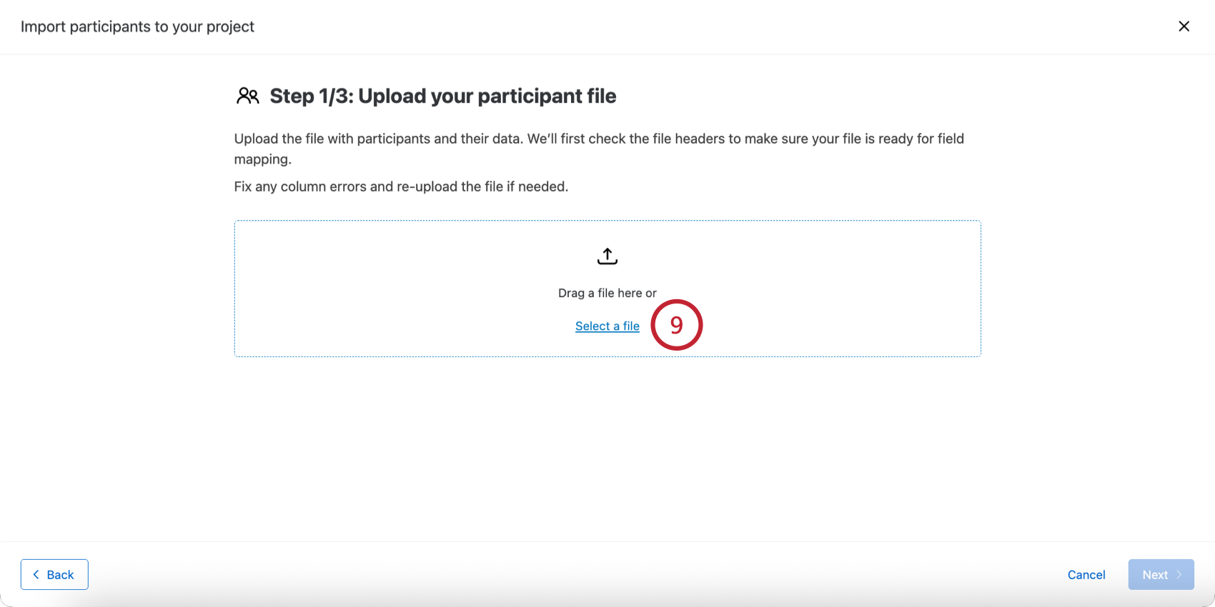 choosing the hierarchy file saved to the computer