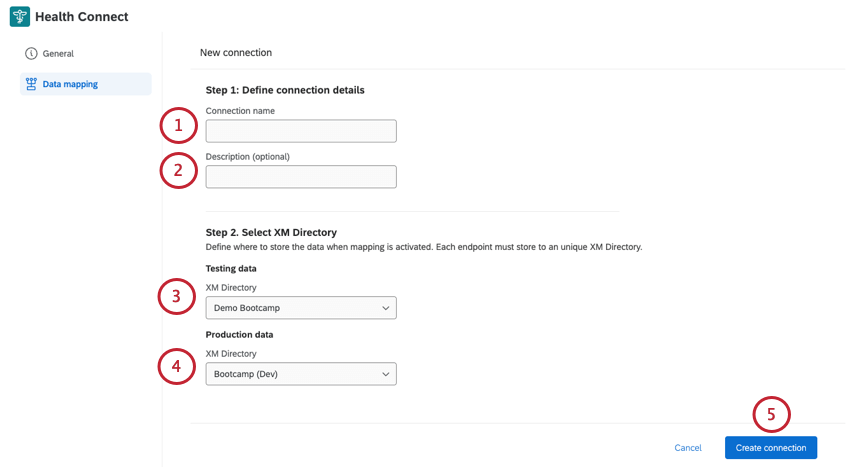 新しい接続の作成
