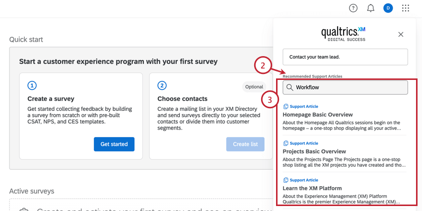 scrolling down to the recommended articles section and choosing one