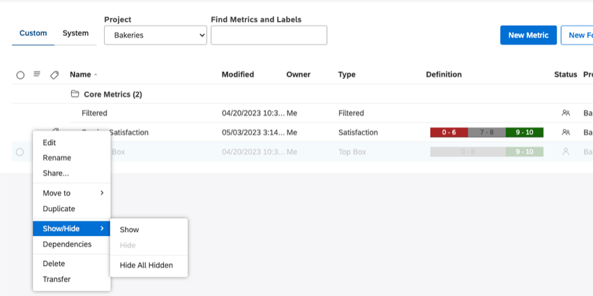 Cacher toutes les options cachées
