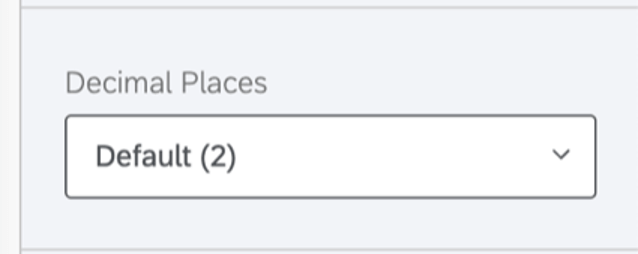 Dropdown-Liste Dezimalstellen