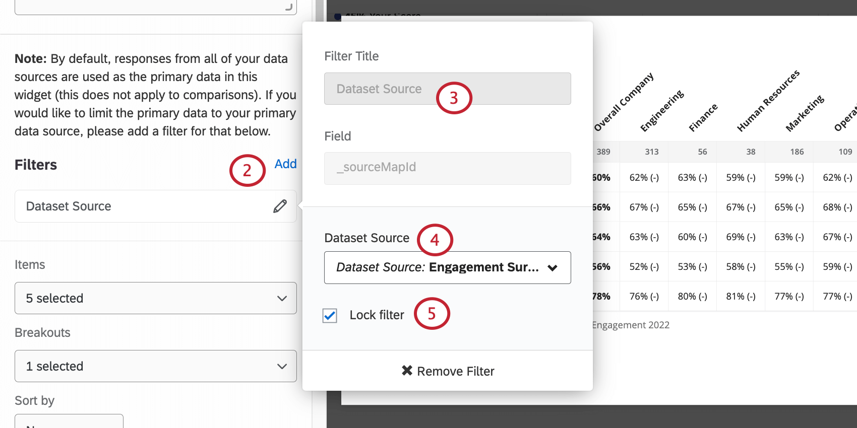 Adding a filter to a widget
