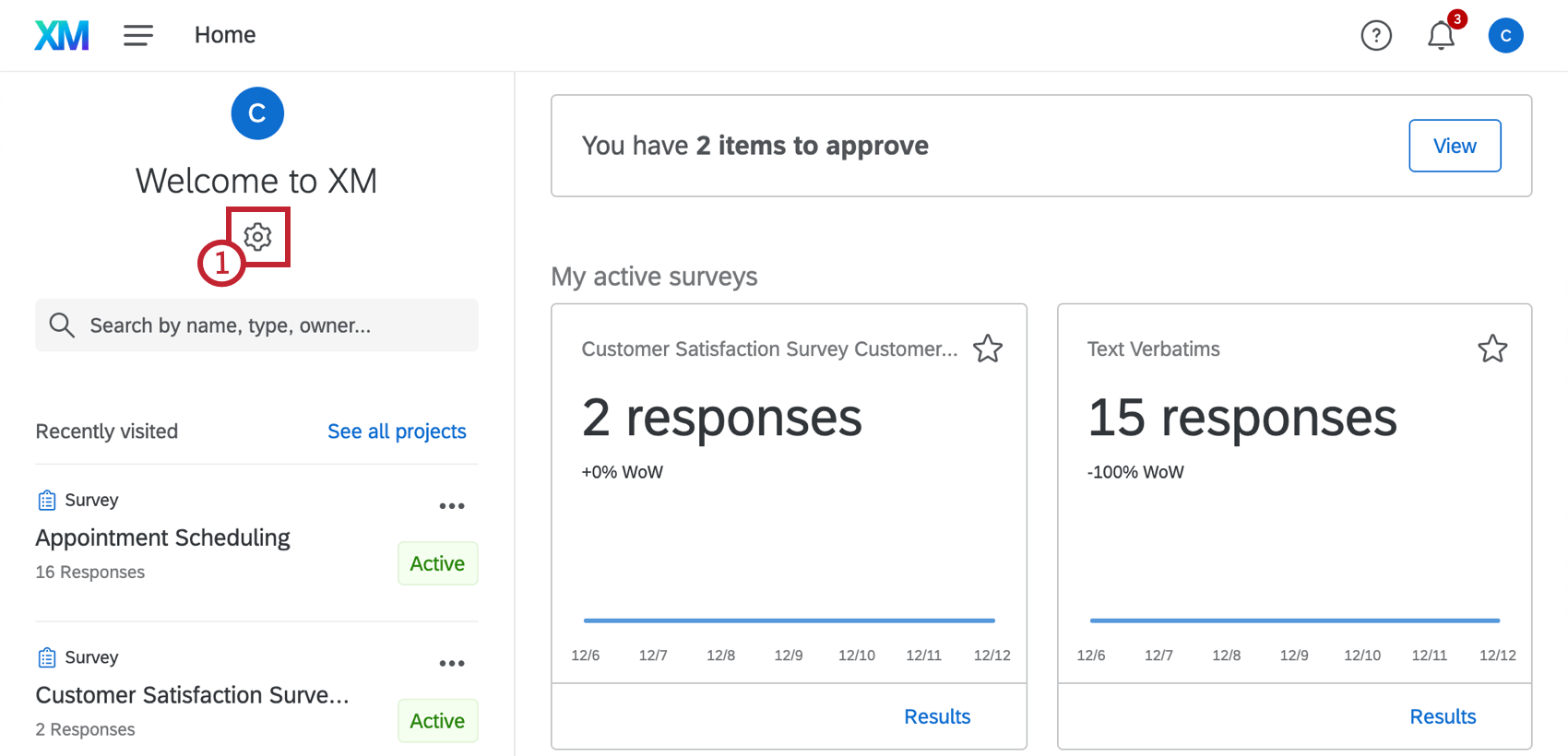 gear icon that allows you to configure your homepage