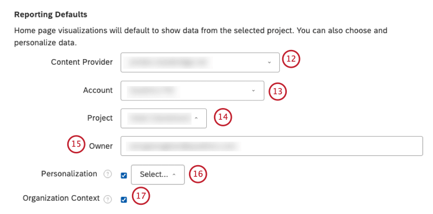 configuring reporting defaults