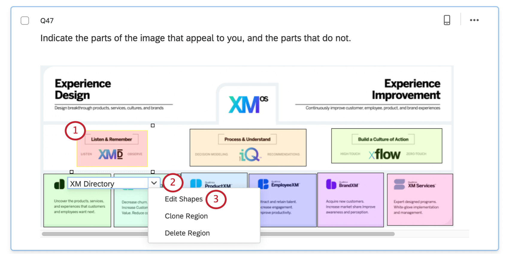 Cliquer sur la liste déroulante sous une région