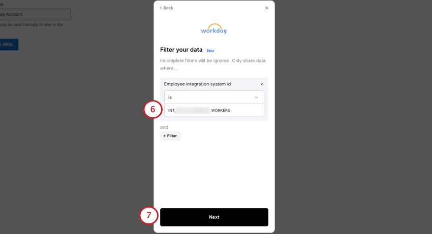 entering the employee integration system ID