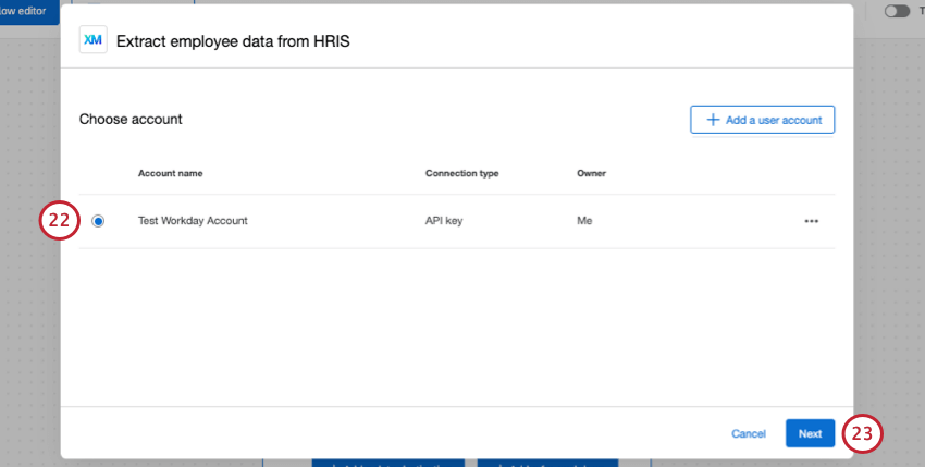 Your connected account now appears