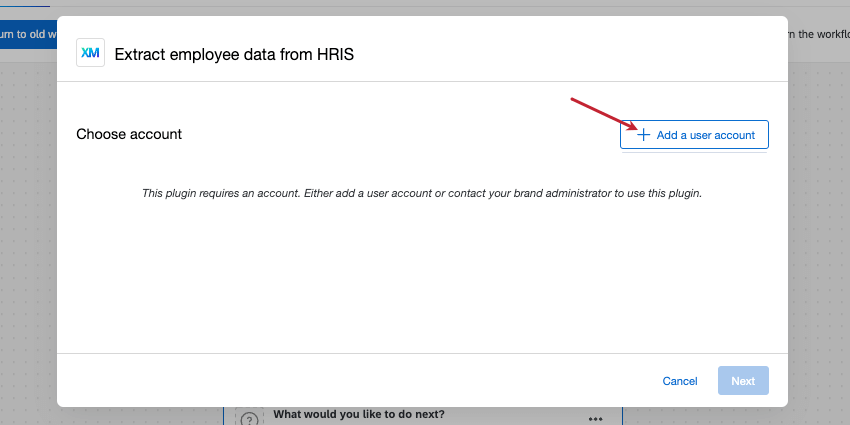 add a user account button in the upper-right