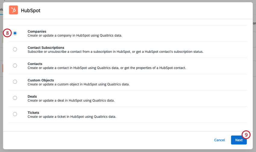 choisir le type de tâche hubspot à utiliser