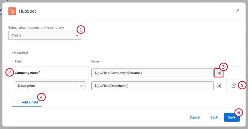 Configuración de la tarea de Empresas