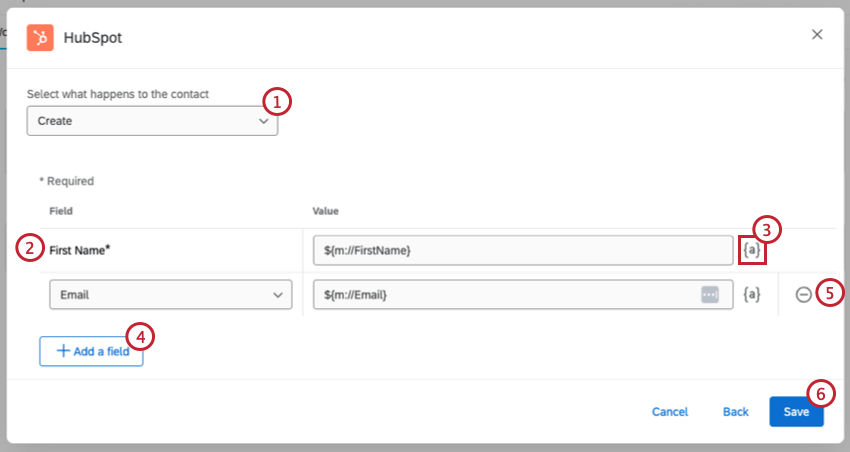 setting up a contacts task