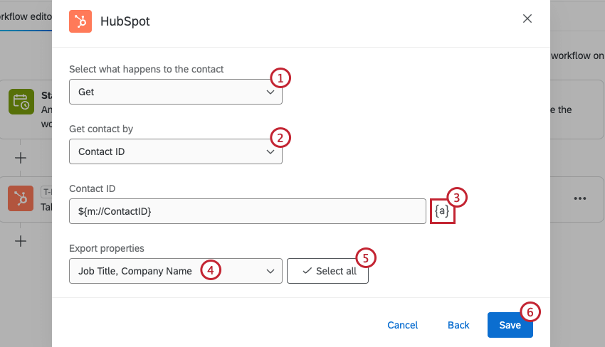 obtenir les propriétés dun contact