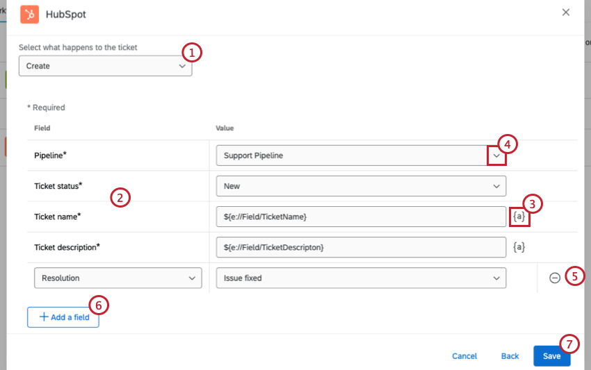 configuring a tickets task