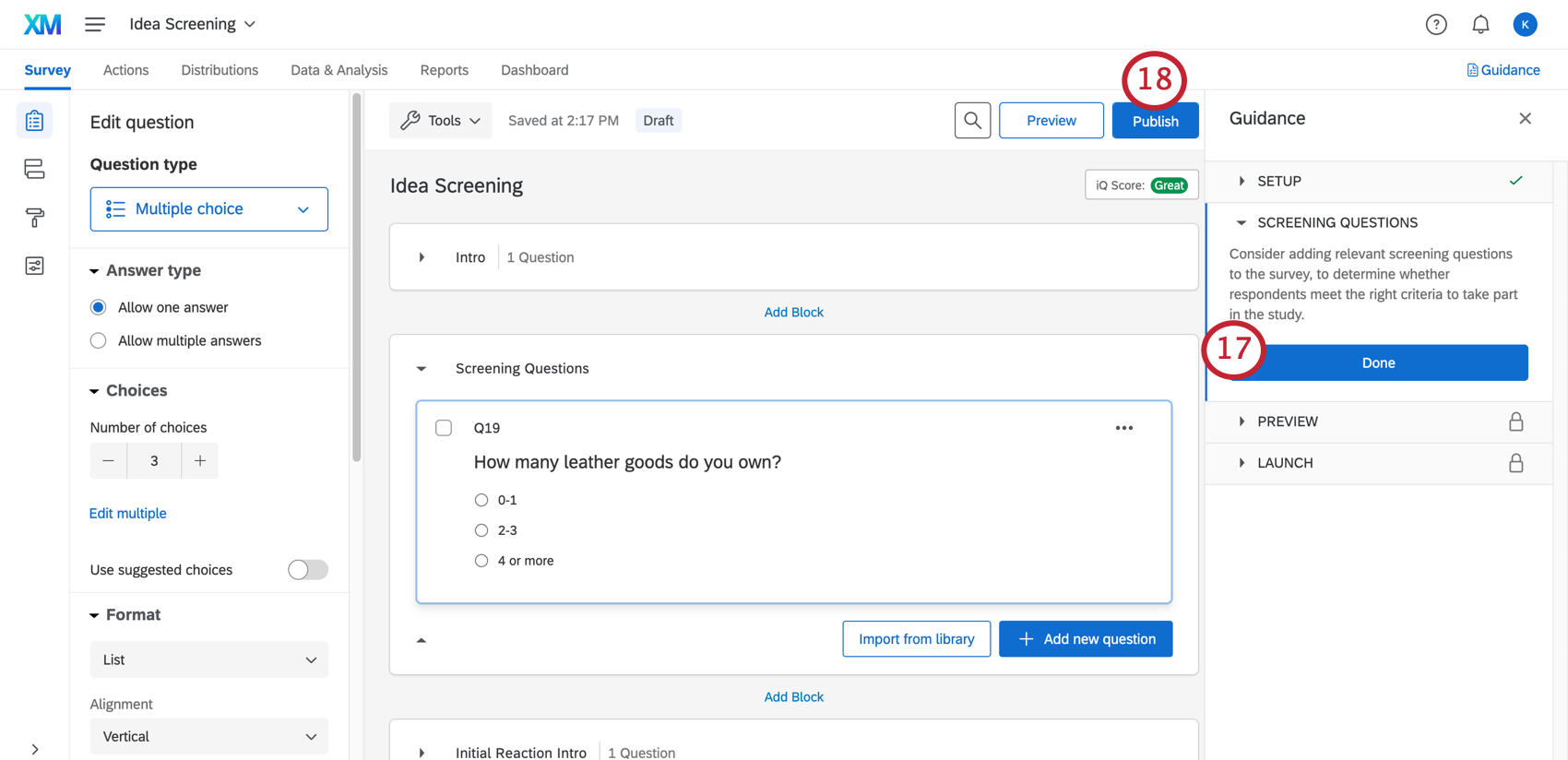 Publishing your survey