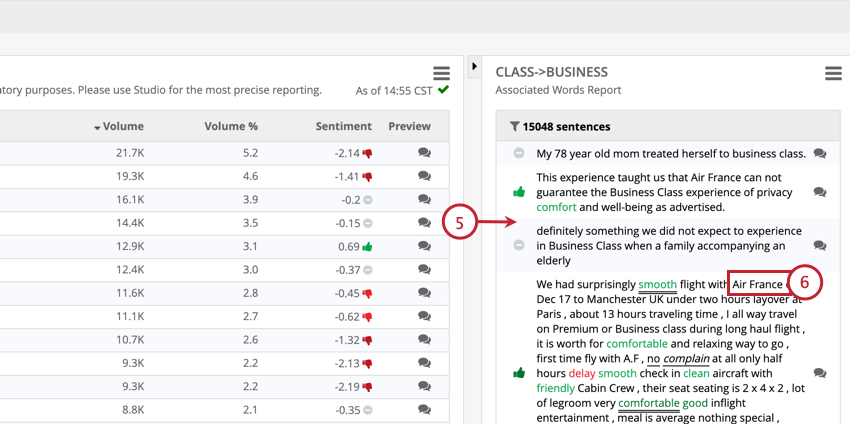 previewing terms to identify lexicon terms