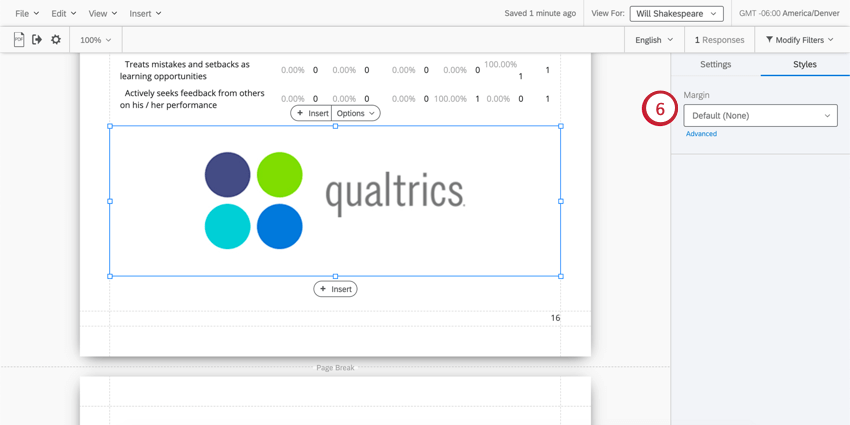 Auswählen der Seitenränder des Bild