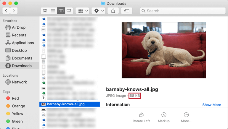 ファイルをフォルダで開く。この画像はわずか68KBなので、問題なくアップロードできるだろう。