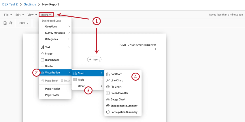 image du menu dinsertion pour la sélection dun type de visualisation