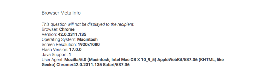 Metainformazioni su un sondaggio