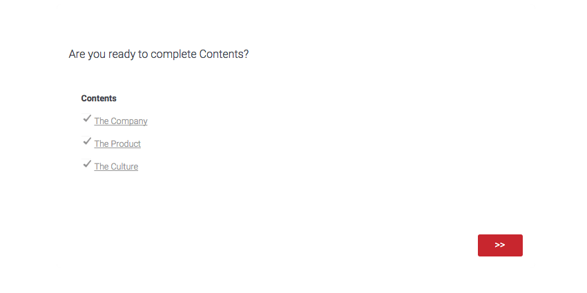 Table of contents in a survey