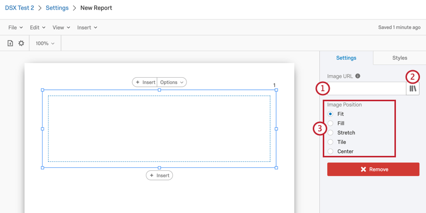 image of the options available for inserting an image