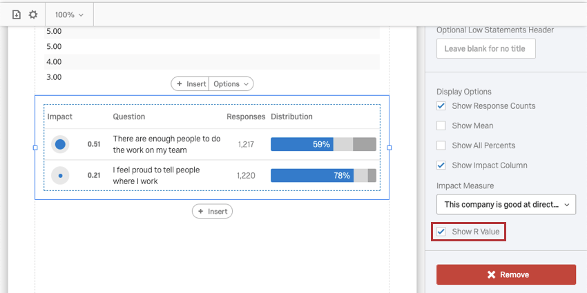 image of the show R value option