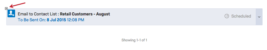 Sinal de adição minúsculo no canto superior esquerdo de uma distribuição de e-mail